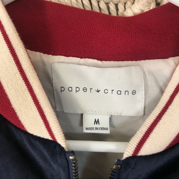 Anthropologie paper crane velvet bomber jacket M - Picture 5 of 8